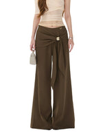 Metal Button Wide Leg Pants