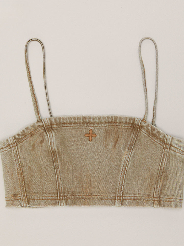 Rage Wild Denim Short Camisole Wild Brown