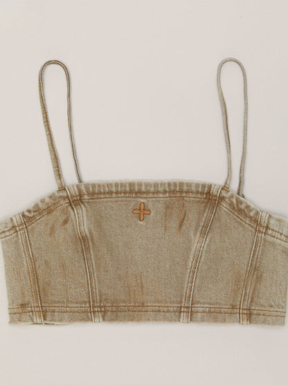 Rage Wild Denim Short Camisole Wild Brown