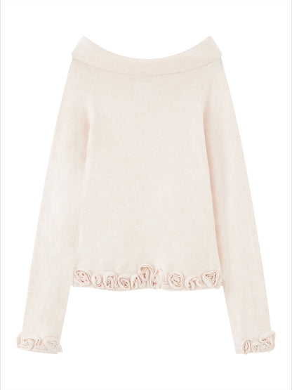 High-End Wool Off-shoulder Knit 