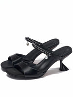 Pearl Chain Satin Heels