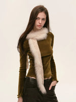 Ivory Lace Fox Fur Scarf