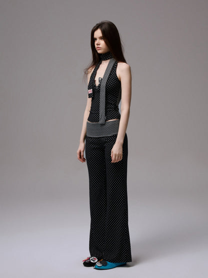 Polka Dot Stripe Double-Sided Tank Top &amp; Pants Set