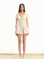 Color-block Polo Airy Dress
