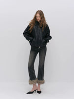 Vintage Leopard Collar PU Jacket