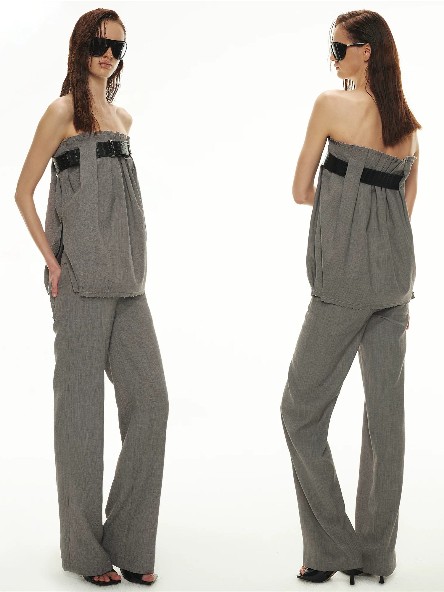 Linen Bandeau Pants Set