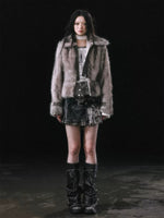 Detachable Hem Faux Fur Jacket
