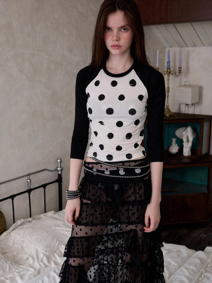 Polka Dot Raglan T-shirt