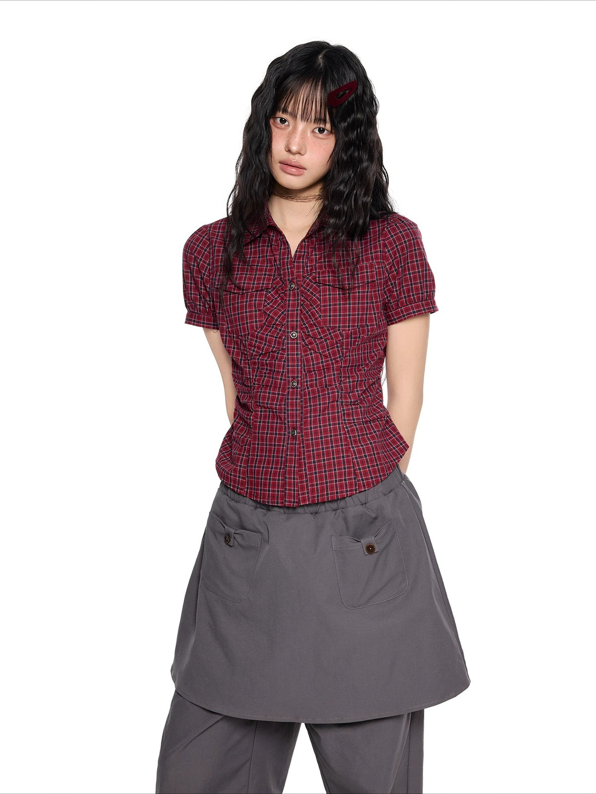 Ruched Puff Sleeve Shirt