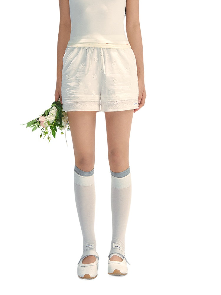 100% Cotton Embroidered Shorts