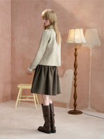 Tie Waist A-Line Puffed Skirt