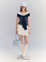 Contrast Off Shoulder Tee