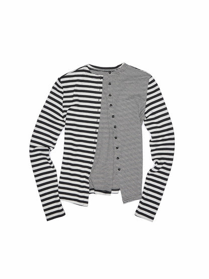 Double-Face Striped Knit 3-Piece Set