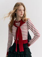 Striped Knit Cape Set