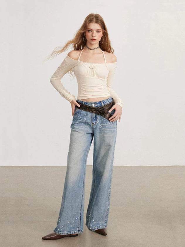 Ruched Tie Long Sleeve Top