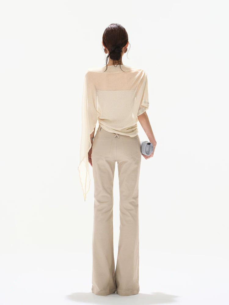 Silver Veil Asymmetrical Top