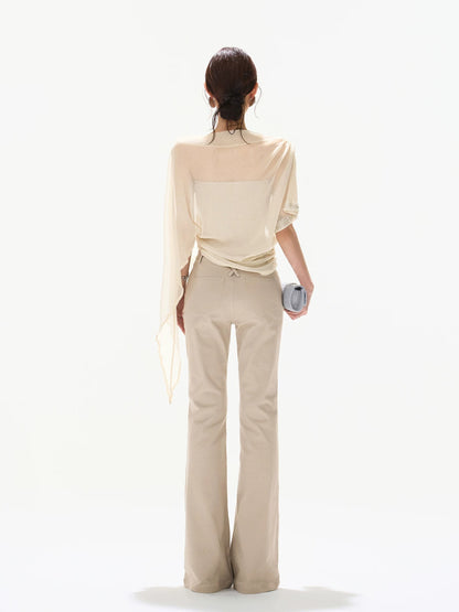 Silver Veil Asymmetrical Top
