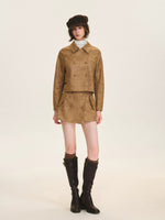 Vintage Leather Jacket & Skort Set