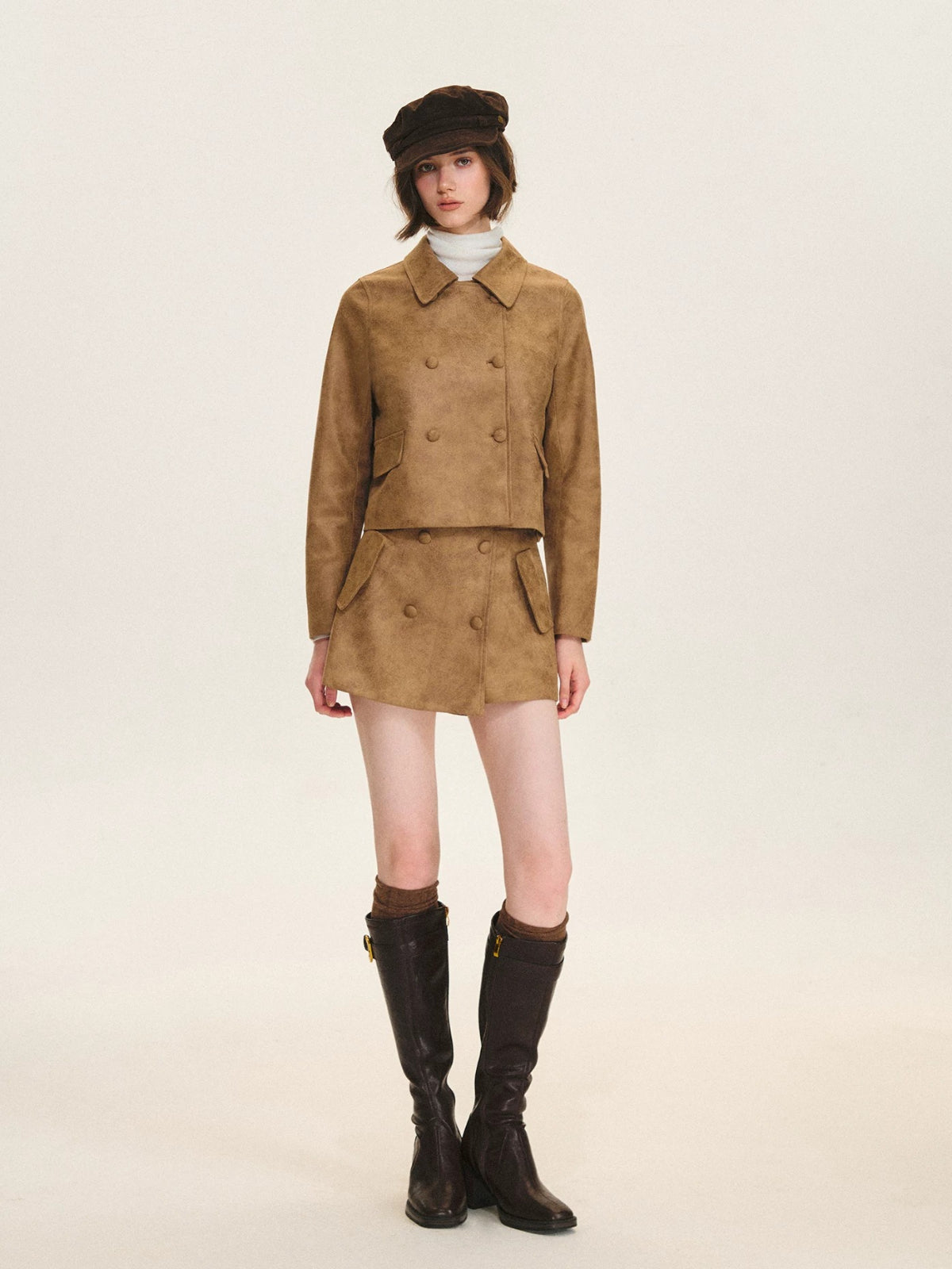 Vintage Leather Jacket &amp; Skort Set