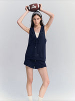 Hooded Vest Shorts Set