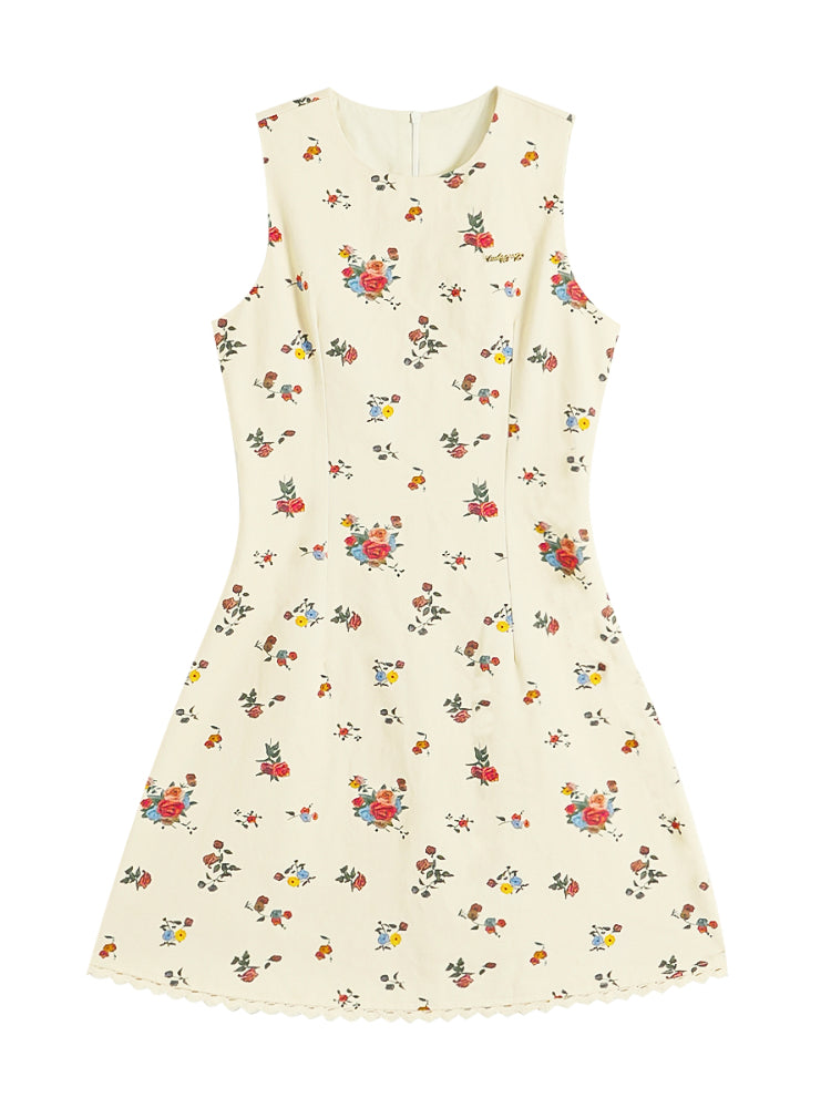 Flower Print Sleeveless Dress