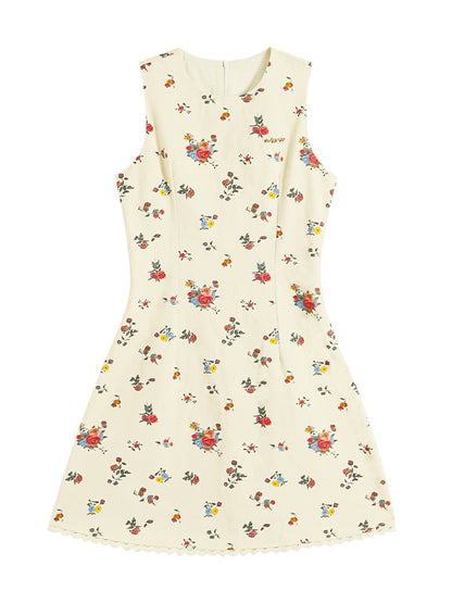 Flower Print Sleeveless Dress