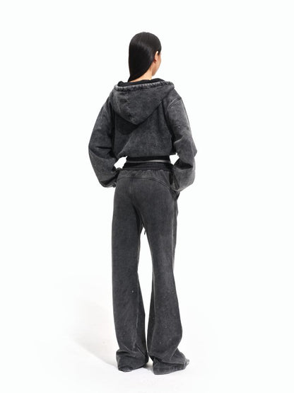 Rhinestone Cropped Hoodie
