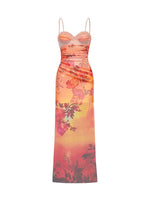Floral Mesh Maxi Dress