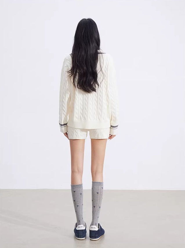 Colorblock Knit Polo &amp; Shorts Set