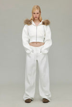 Detachable Fur Collar Hoodie Jacket