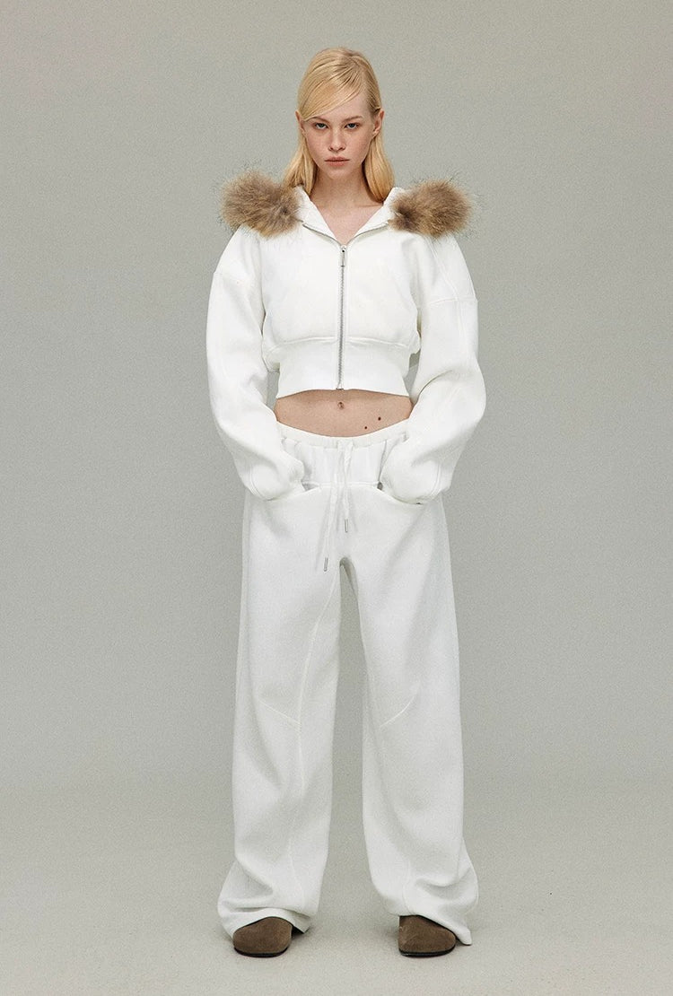 Detachable Fur Collar Hoodie Jacket