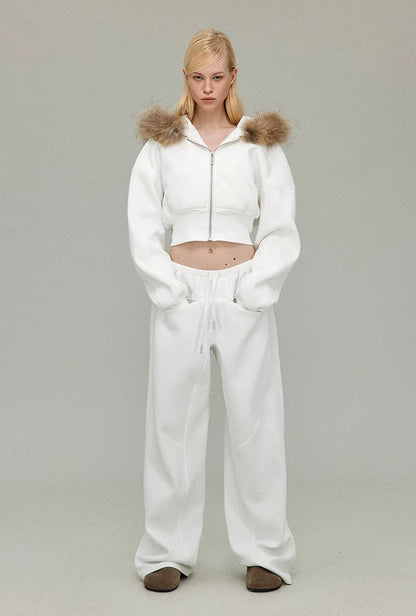 Detachable Fur Collar Hoodie Jacket