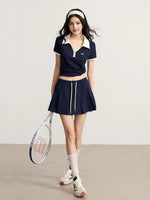 Contrast Polo & Skirt Set