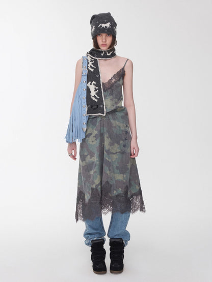 Fair Isle Pony Jacquard Knit Beanie