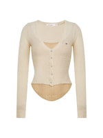 Contrast V-Neck Knit Sweater