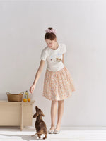 Floral Pleated Mini Skirt