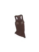 Floral Rhinestone Semi-Sheer I-shaped Tank Top