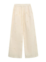 Fake Two-Piece Tie Blouse & Pants Set