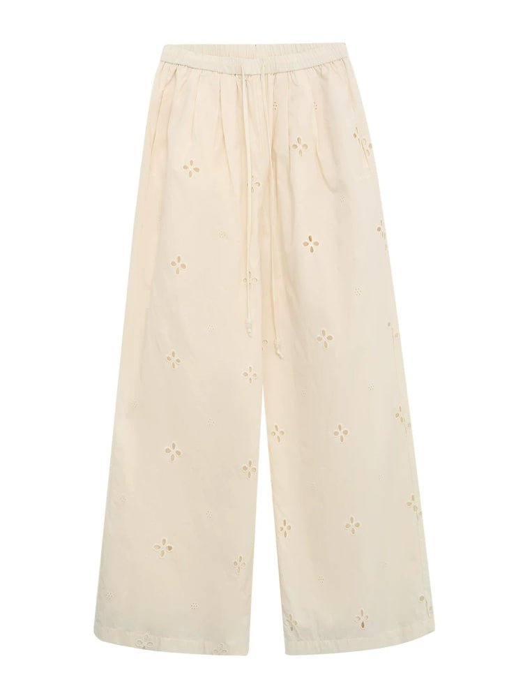 Fake Two-Piece Tie Blouse &amp; Pants Set