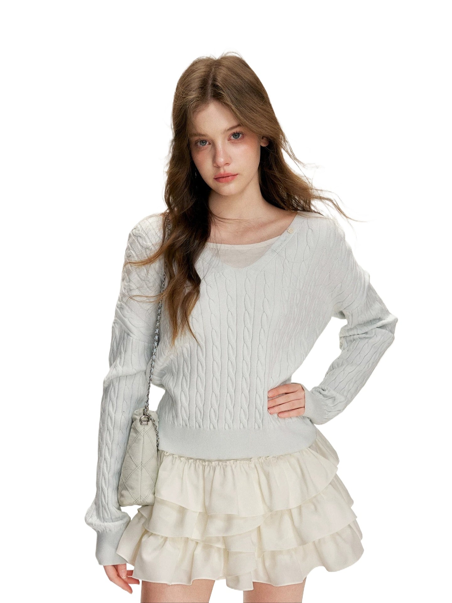 Contrast Hooded Knit Sweater