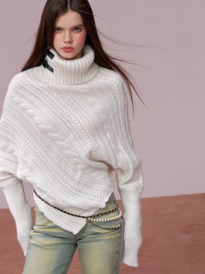 Oversized Cowl Neck Cape Sweater