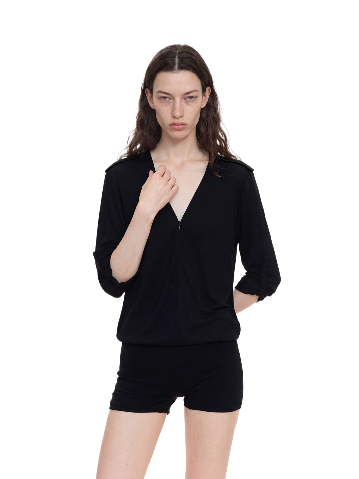 Classic Half Zip Utility Romper