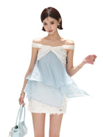 Off-Shoulder Twist Ruffle Blouse