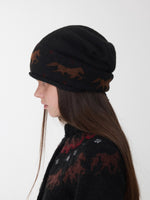 Fair Isle Pony Jacquard Knit Beanie
