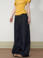 Original-Color Loose Wide-Leg Jeans