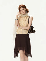 Textured Ruched Vest Top