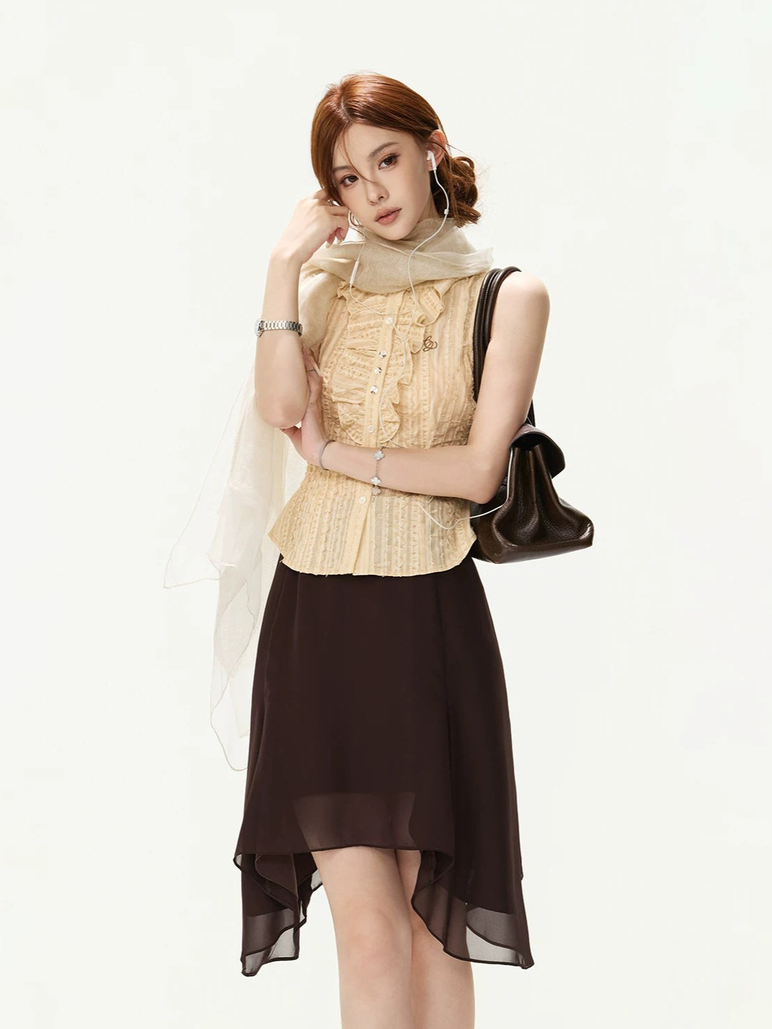 Textured Ruched Vest Top