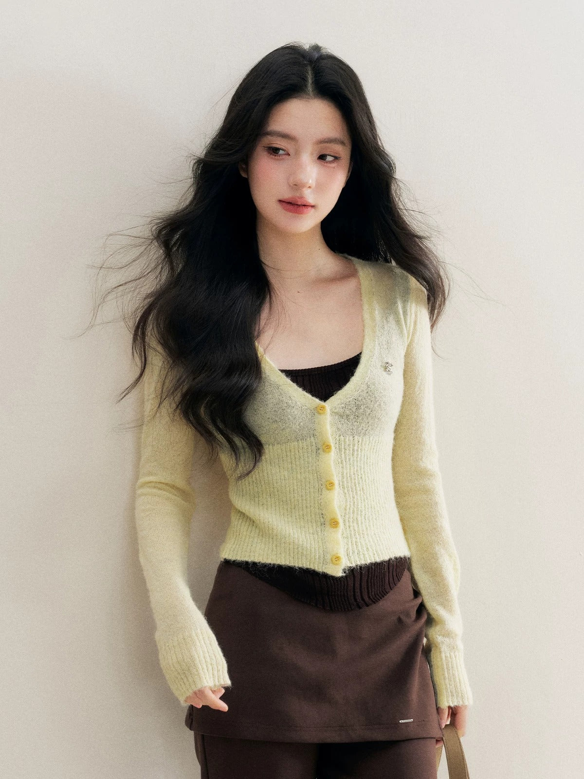 Floral Button Knit Top