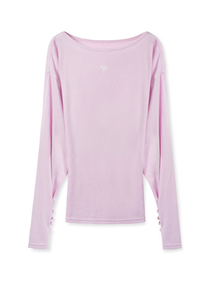 Asymmetric Shoulder Multi-way Wear Elastic T-Shirt