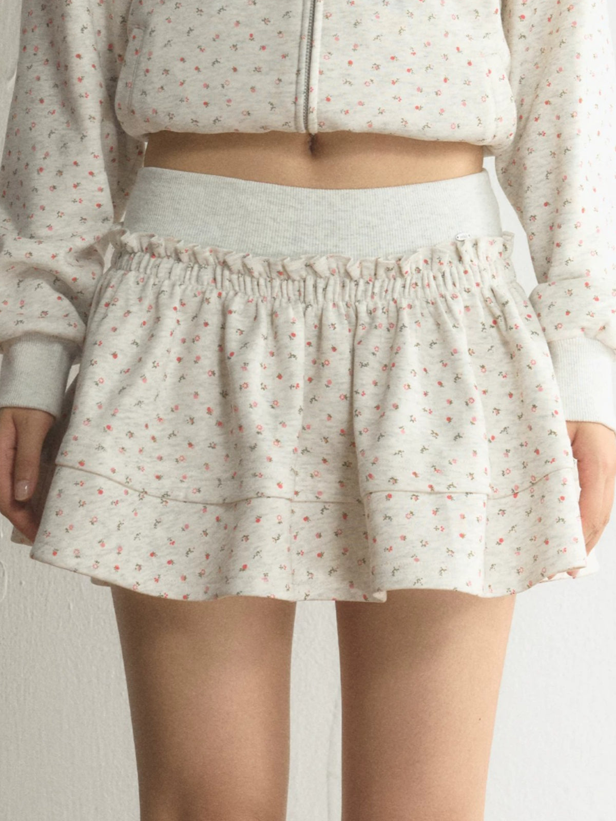 Floral Tiered Ruffle Mini Skort
